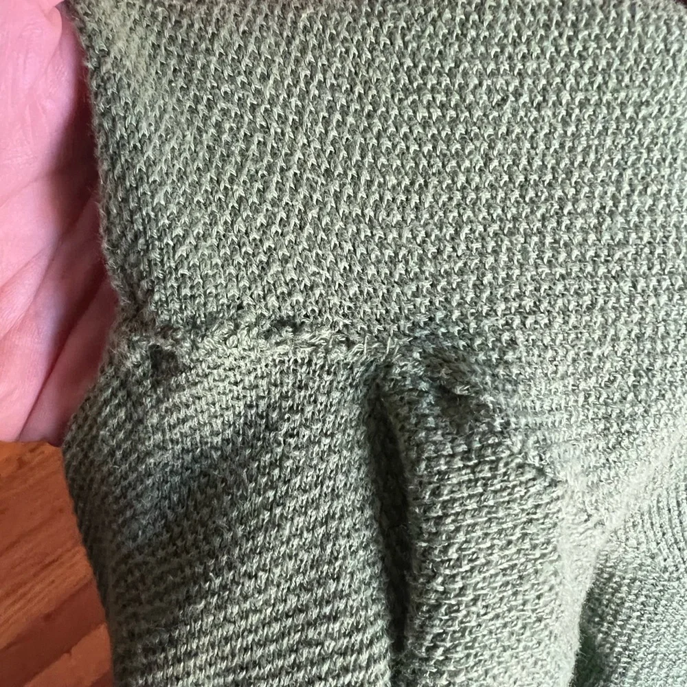 Brooks Brothers 346 Green Quarter Zip Sweater Linen Cotton Pullover Size L